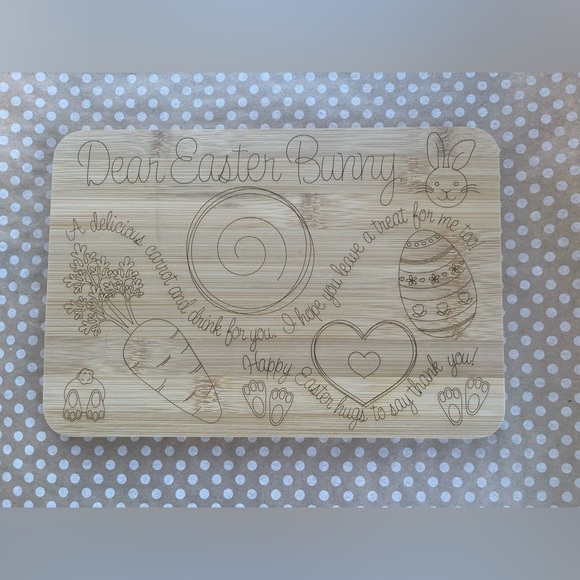 Easter Bunny Engraved Bamboo Board - Picture 1 of 1